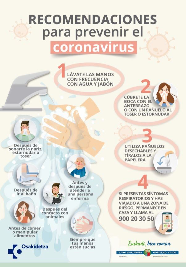 recomendaciones osakidetza coronavirus