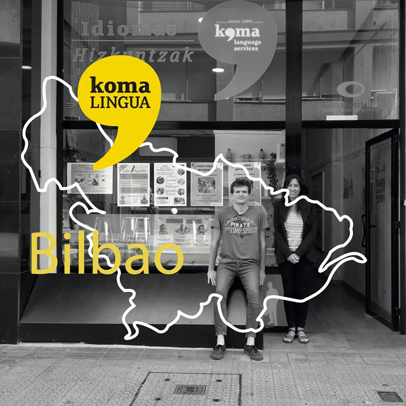 komalingua más e 16 idiomas en su academia de Bilbao