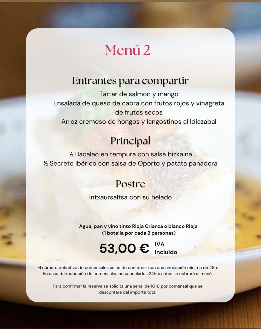 Los menus de Navidad de Lurrina en el casco Viejo